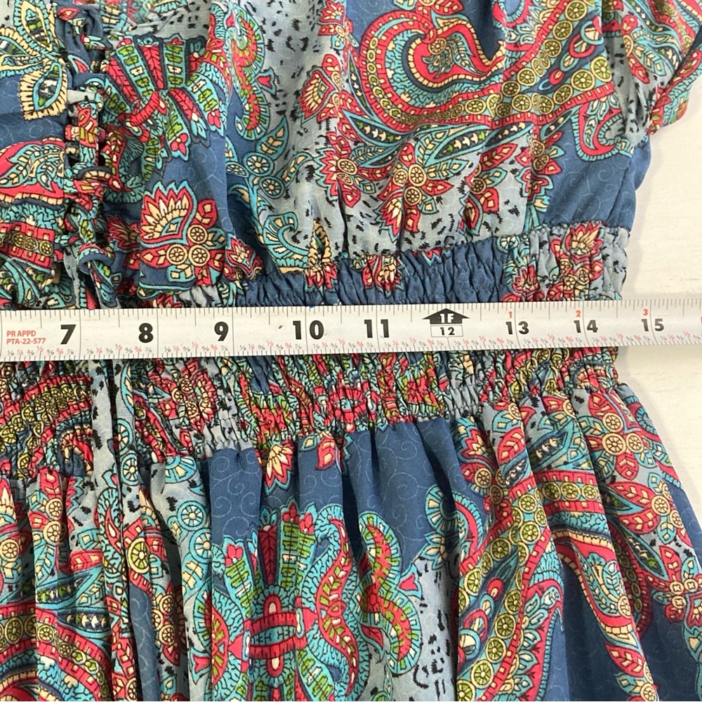 Anthropologie boemo Kimono Maxi Dress Womens Sz L Paisley Caftan - Picture 11 of 16